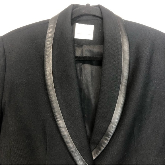 Vintage Proportion Petites Wool & Leather Blazer, size 6P - Picture 2 of 13